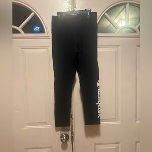 Champion Kids' Black Logo Leggings